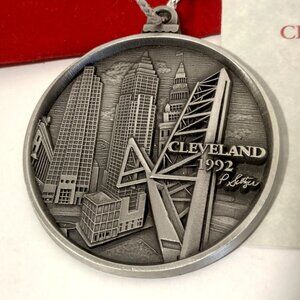 Cleveland Ohio Easter Seals Christmas Ornament Lot of 3 1990 1991 1992 Ohio City